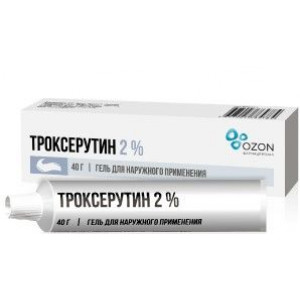 ТРОКСЕРУТИН 2% 40Г. ГЕЛЬ Д/НАРУЖ.ПРИМ. ТУБА /ОЗОН/