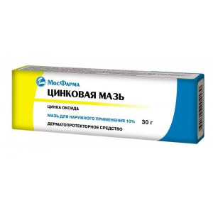 ЦИНКОВАЯ 10% 30Г. МАЗЬ Д/НАРУЖ.ПРИМ. ТУБА /МОСФАРМА/